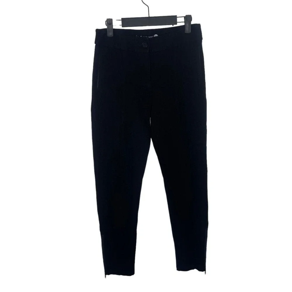 Betabrand Dress Pant Yoga Pants Black Skinny Leg Ankle Zip Work Trousers Small